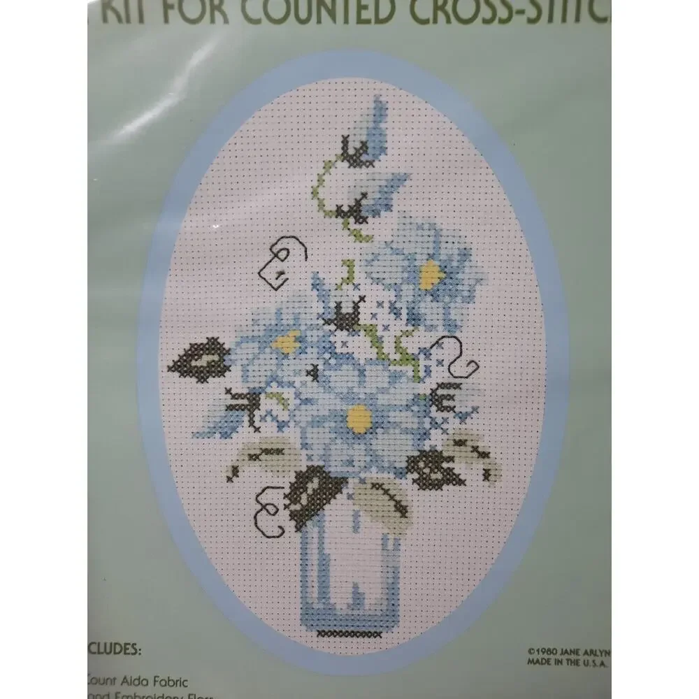 Vintage Jane Arlyn Crabtree Counted Cross Stitch Kit Morning Glories JCK 004